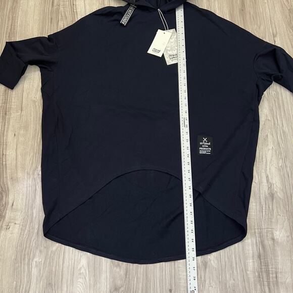 Acqua & Limone Oversized Hoodie Dress Black Graphic FOHR Made in Italy One Size - Picture 6 of 13